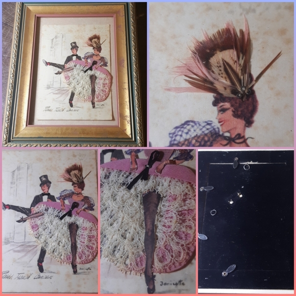 Vintage frame| Handmade French Cancan piece - Picture 1 of 10